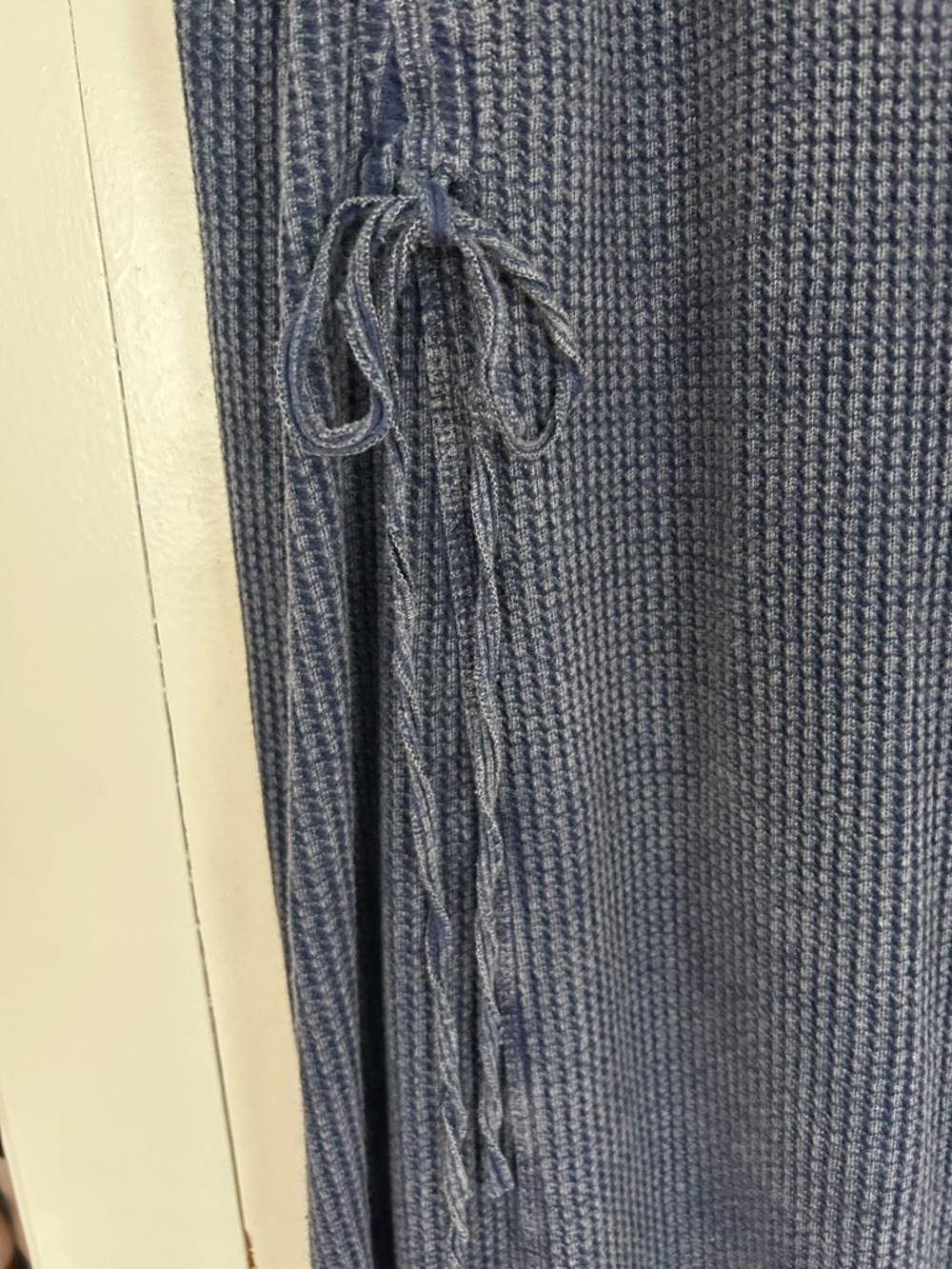 Free People Dark Navy Sleeveless Knit Maxi Dress w/ Side Lace-Up 56” to shoulder - Picture 3 of 7